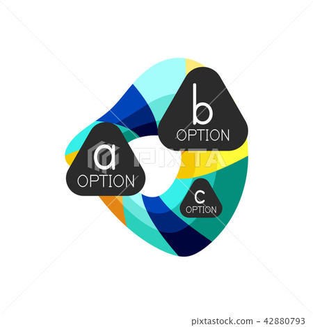 Abstract colorful geometric option infographics design template with sample abc options. Abstract 42880793