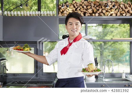 廚師，男人，韓國人 42881392