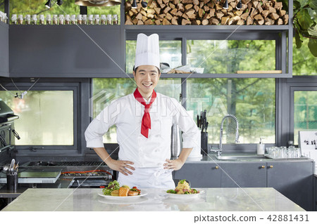 廚師,男人,韓國人 廚師,男人,韓國人 42881431