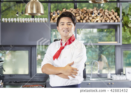 廚師,男人,韓國人 廚師,男人,韓國人 42881432
