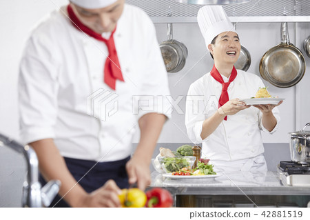 廚師，男人，韓國人 42881519