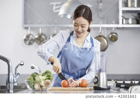 廚房,烹飪,女人,韓國 廚房,烹飪,女人,韓國 42881681
