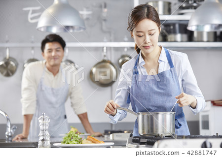 廚房,情侶,韓國 廚房,情侶,韓國 42881747