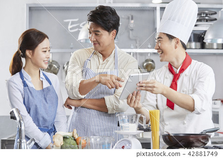 烹飪班，夫婦，廚師，韓國人 42881749