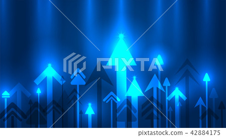 Blue Arrow and Business Technology background Blue Arrow and Business Technology background 42884175