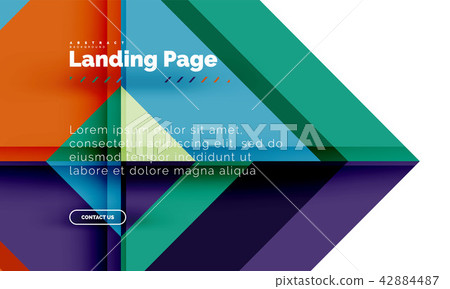 Square shape geometric abstract background, landing page web design template 42884487
