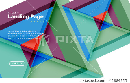 Square shape geometric abstract background, landing page web design template 42884555