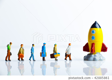 Miniature people and rockets 42885861