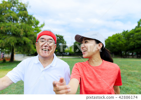 Senior man and smiling woman 42886174