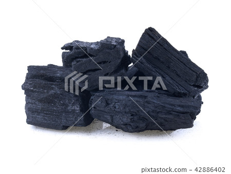 charcoal isolated on white background 42886402
