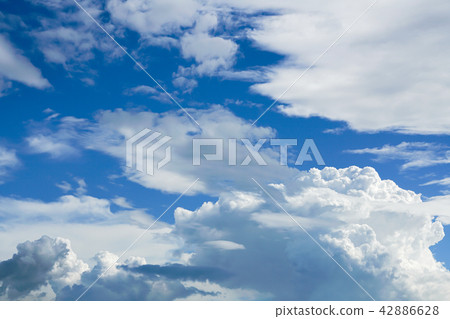 Blue sky and cloud of Seoul without fine dust after rain Blue sky and cloud of Seoul without fine dust after rain 42886628