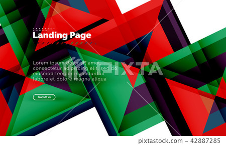 Square shape geometric abstract background, landing page web design template 42887285