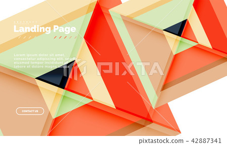 Square shape geometric abstract background, landing page web design template 42887341
