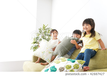 Children playing at home Children playing at home 42887427
