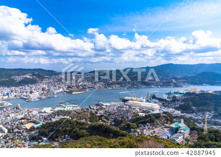 "Nagasaki prefecture" Nagasaki city view "From Inasa mountain" "Nagasaki prefecture" Nagasaki city view "From Inasa mountain" 42887945