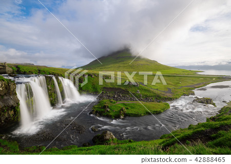 Kirkjufell mountain in cloudy day ,Iceland. 42888465