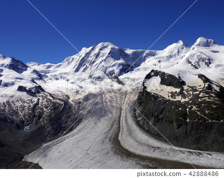 The Gorner Glacier, majestic view in Switzerland The Gorner Glacier, majestic view in Switzerland 42888486