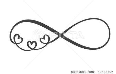 Love word In the sign of infinity. Sign on postcard to Valentine s day, tattoo, print. Vector Love word In the sign of infinity. Sign on postcard to Valentine s day, tattoo, print. Vector 42888796