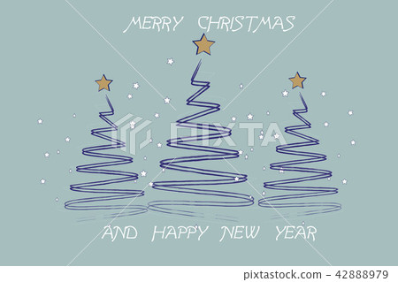 Merry Christmas and Happy New Year greeting card Merry Christmas and Happy New Year greeting card 42888979