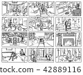 Storyboard with a maid in a wealthy house 42889116