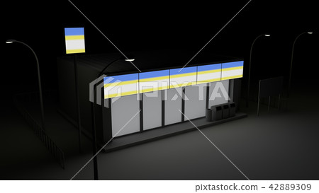 Convenience store in the evening _ 3 D _ 01 Convenience store in the evening _ 3 D _ 01 42889309