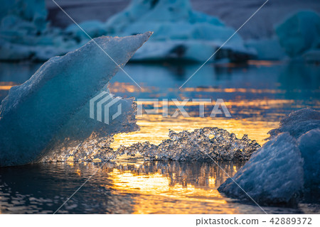 Icebergs in Jokulsarlon glacier lagoon ,Iceland. Icebergs in Jokulsarlon glacier lagoon ,Iceland. 42889372