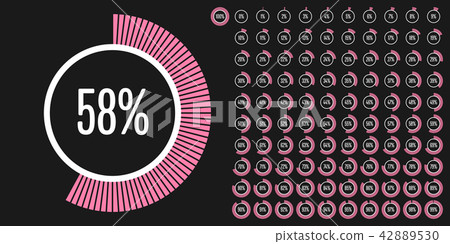 Set of circle percentage diagrams from 0 to 100 Set of circle percentage diagrams from 0 to 100 42889530