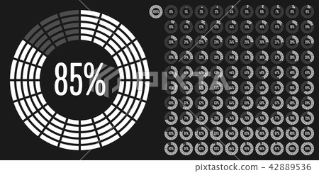 Set of circle percentage diagrams from 0 to 100 Set of circle percentage diagrams from 0 to 100 42889536