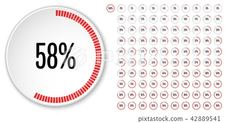 Set of circle percentage diagrams from 0 to 100 Set of circle percentage diagrams from 0 to 100 42889541