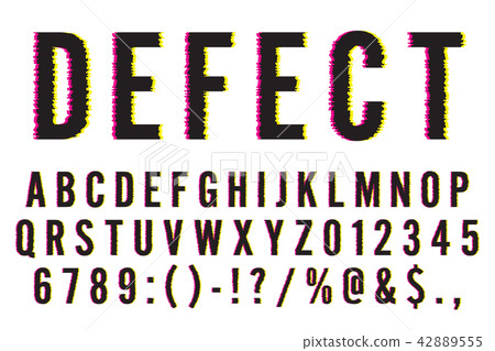 Disoriented Typography Trendy Distorted Glitch Font Typeface - Stock Illustration [42889555 ...