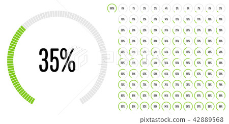 Set of circular sector percentage diagrams Set of circular sector percentage diagrams 42889568