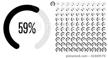 Set of circular sector percentage diagrams 42889579