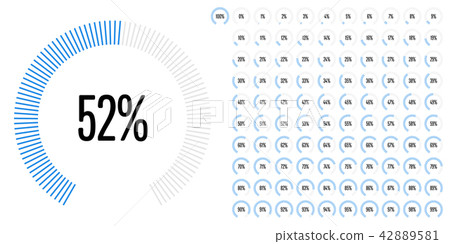 Set of circular sector percentage diagrams Set of circular sector percentage diagrams 42889581