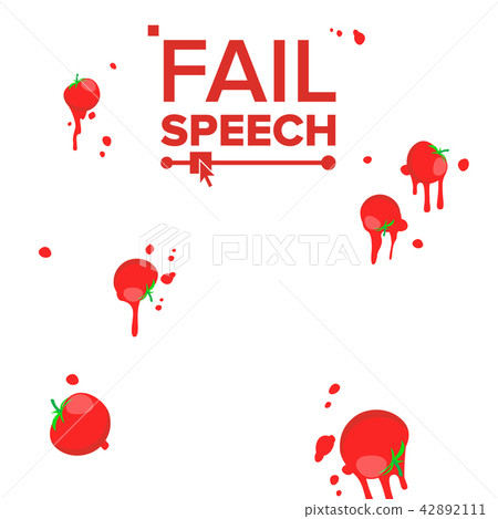 Throw Tomatoes Vector. Having Tomatoes From Crowd. Bad Luck, Mishap, Mischance, Failing Concept 42892111