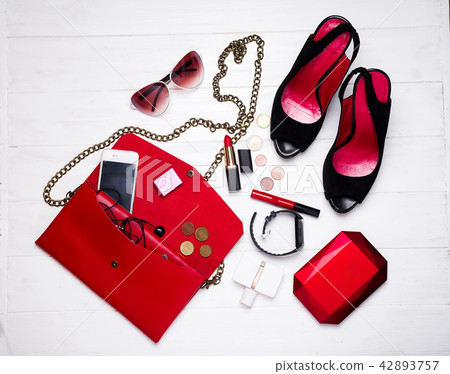 fashion Design Woman Accessories Set on white fashion Design Woman Accessories Set on white 42893757