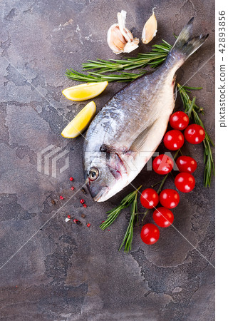 Fresh uncooked dorado or sea bream fish Fresh uncooked dorado or sea bream fish 42893856