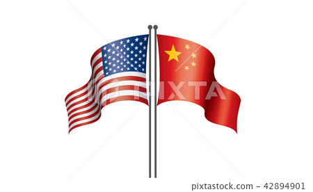 usa and China flags. Vector illustration on white background 42894901
