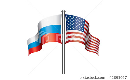 Russia and USA national flags. Vector illustration. 42895037