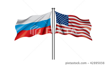 Russia and USA national flags. Vector illustration. 42895038