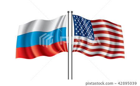 Russia and USA national flags. Vector illustration. 42895039