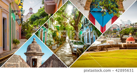 Collage of Old San Juan in Puerto Rico Collage of Old San Juan in Puerto Rico 42895631