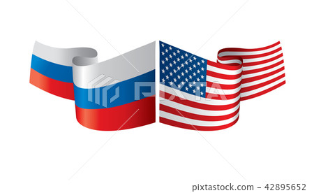 Russia and USA national flags. Vector illustration. 42895652