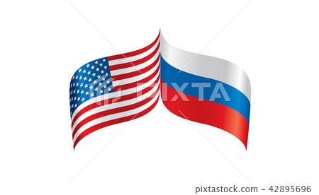 Russia and USA national flags. Vector illustration. Russia and USA national flags. Vector illustration. 42895696