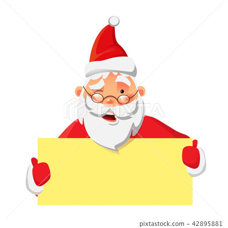 Santa Claus holding poster Santa Claus holding poster 42895881