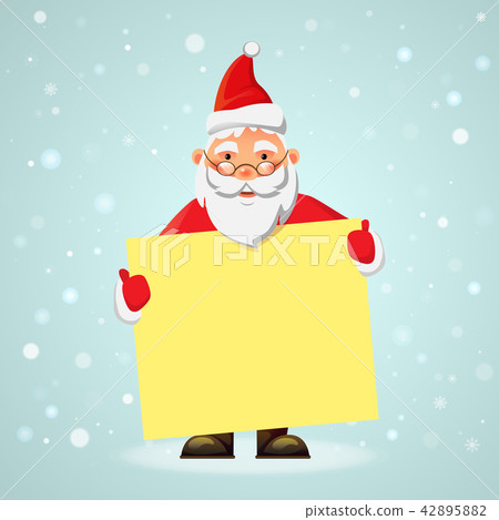 Santa Claus holding poster Santa Claus holding poster 42895882