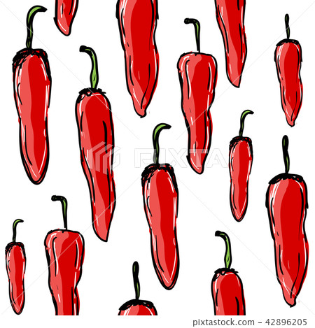 Chilli peppers seamless pattern Chilli peppers seamless pattern 42896205
