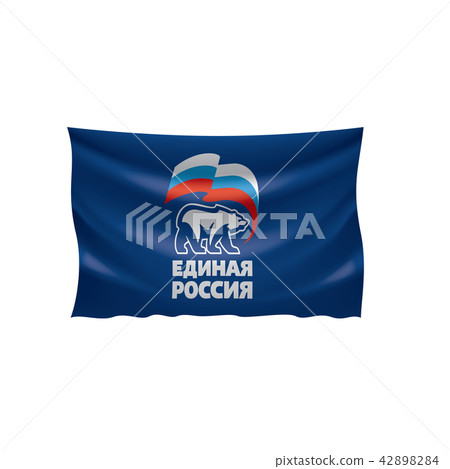 Flag with the inscription United Russia. Vector illustration on white background Flag with the inscription United Russia. Vector illustration on white background 42898284