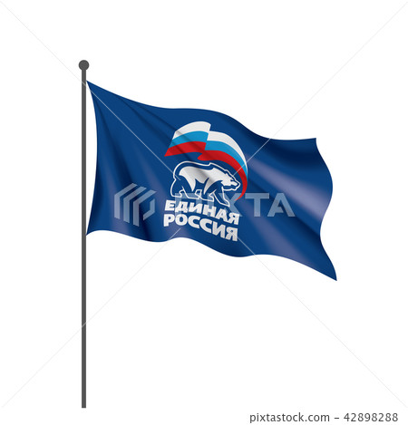 Flag with the inscription United Russia. Vector illustration on white background 42898288