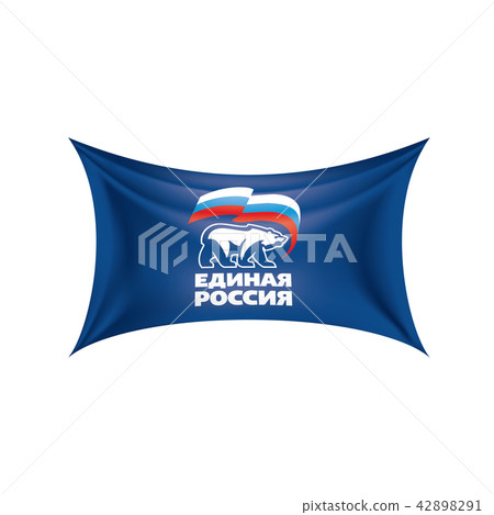 Flag with the inscription United Russia. Vector illustration on white background Flag with the inscription United Russia. Vector illustration on white background 42898291