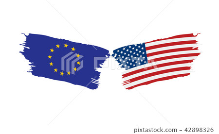 European Union and American flags. Vector illustration. European Union and American flags. Vector illustration. 42898326